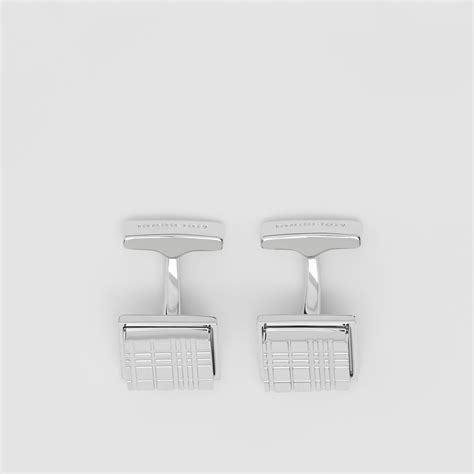 burberry check engraved square cufflinks|Burberry Square Check Cufflinks .